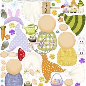 Felt 011-  Pannello Gnomi Spring