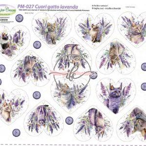 PM 027 - Pannello Cuori Gatto Lavanda