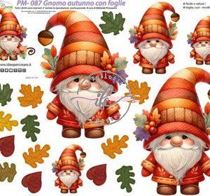 PM 087 - Pannello Gnomo Autunno con Foglie
