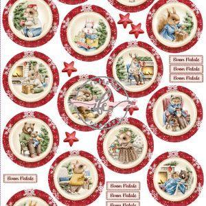 P 212 - Pannello Christmas Vintage cm 12