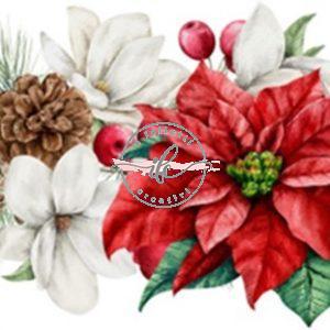 N 005 - Nastro Fiori Natalizi h. cm 6