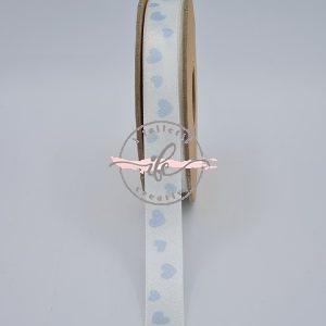 Nastro Cute Collection Puffetto cm 1,50 Bianco Cuori Azzurri
