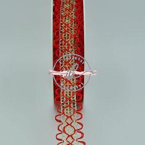 Nastro Lurex h cm 2 col. Rosso/Oro