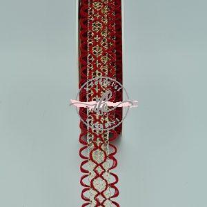 Nastro Lurex h cm 2 col. Bordeaux/Oro