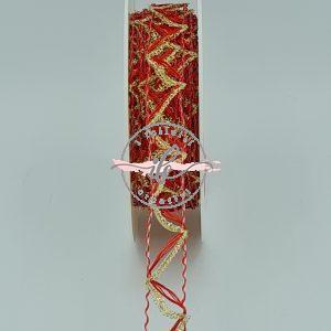 Nastro Lurex h cm 1,5 col. Rosso/Oro