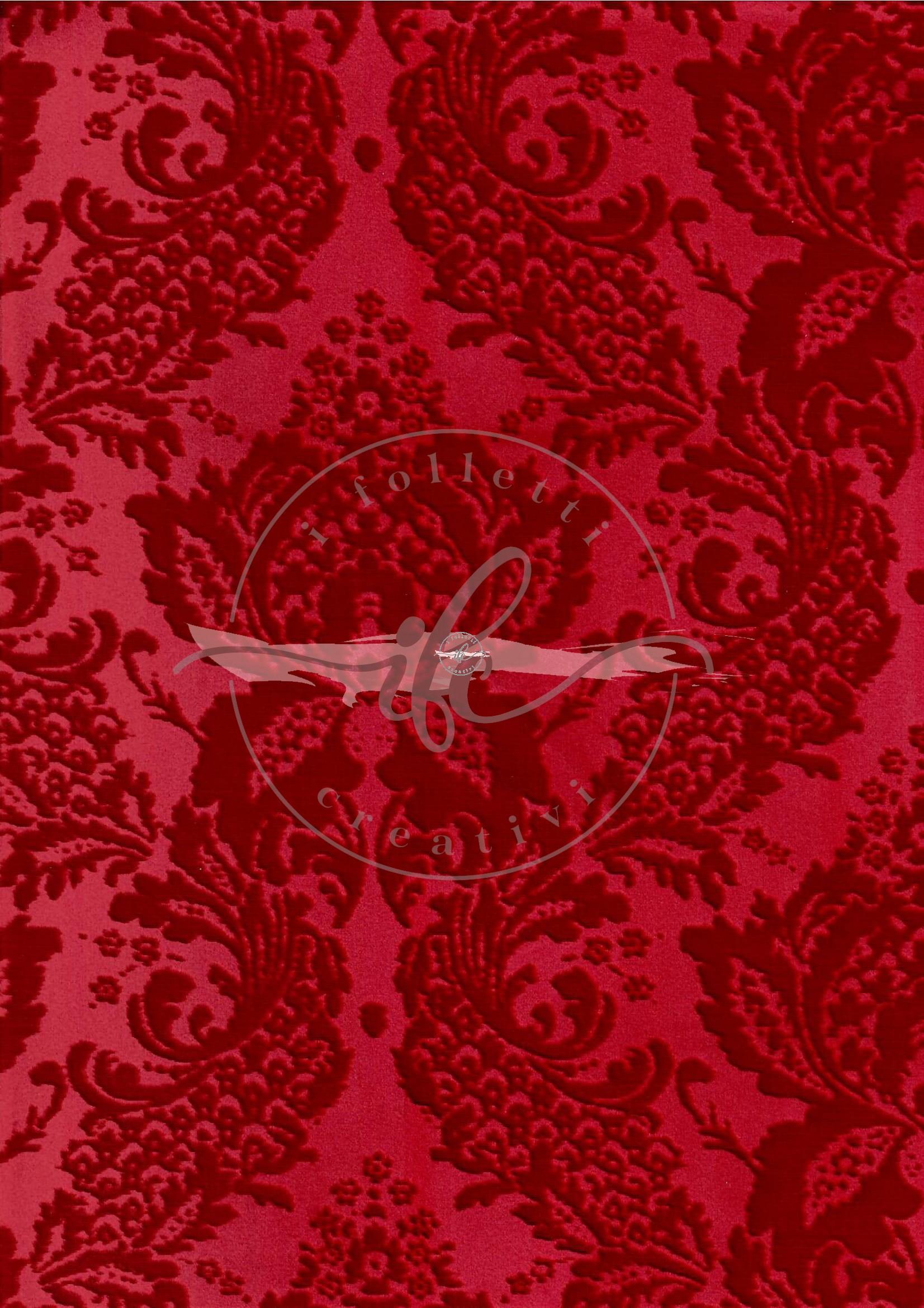 Velluto Devorè Broccato Col. Rosso Teatro