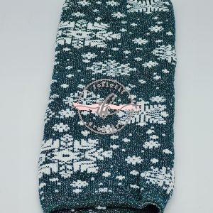 Tubolare Lurex Fiocco col. Teal/Bianco