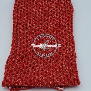 Tubolare Rete Soft Lurex col. Rosso Natale/Oro