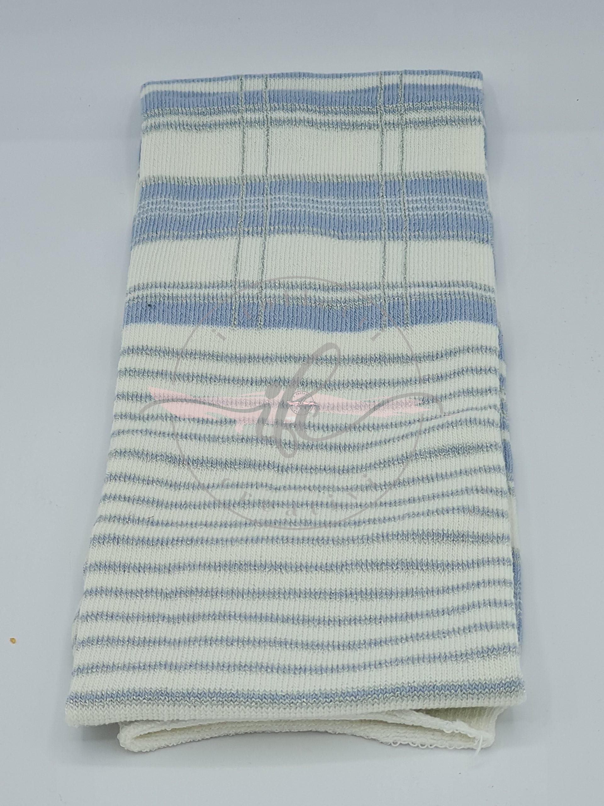 TUBOLARE TARTAN LUREX COL. AVIO + LATTE + ARGENTO