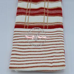 Tubolare Tartan Lurex col. Rosso Porto/Latte/Oro