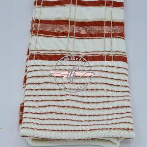 Tubolare Tartan Lurex col. Terracotta/Latte/Oro
