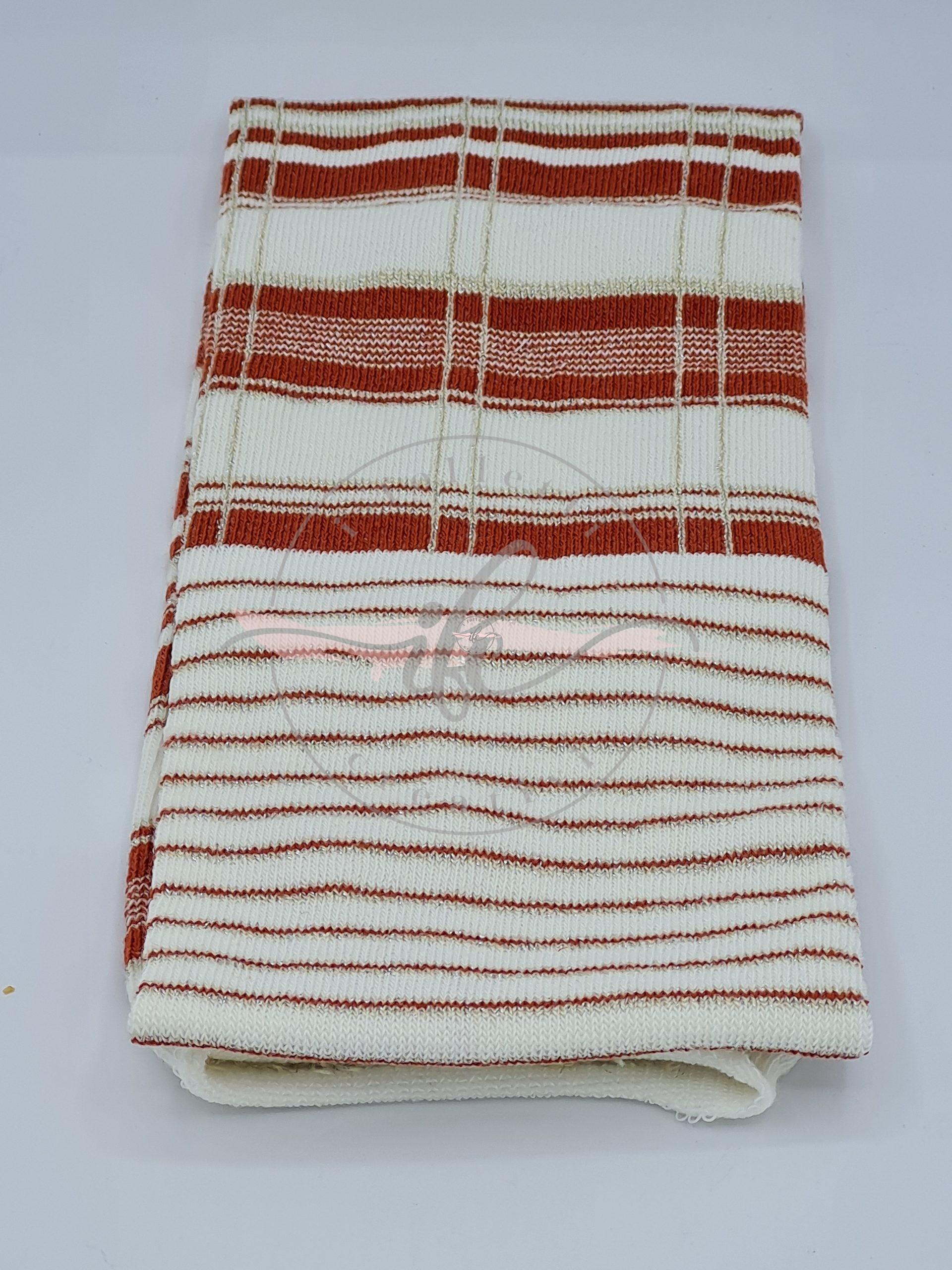 TUBOLARE TARTAN LUREX COL. TERRACOTTA + LATTE + ORO