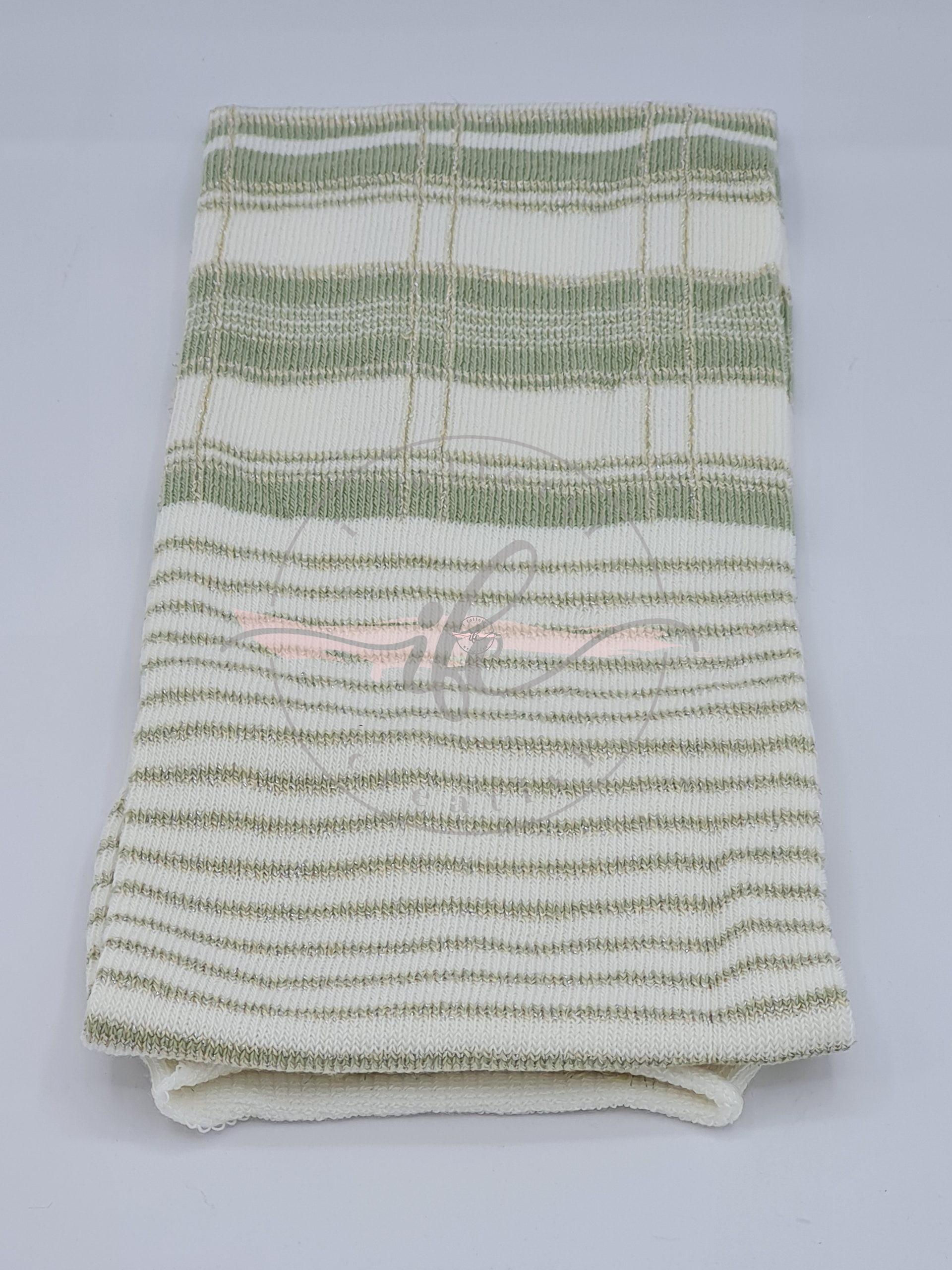 TUBOLARE TARTAN LUREX COL. VERDE SALVIA + LATTE + ORO