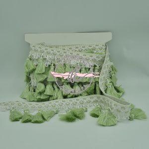 Frangia Fiocchetti Multicolori col. Verde/Bianco