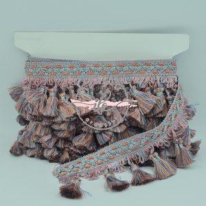Frangia Fiocchetti Multicolori col. Rosa/Grigio/Blu