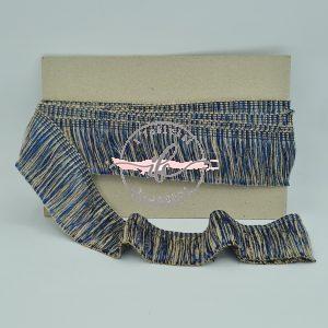 Frangia Juta con Lurex Blu