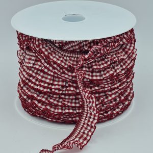 Passamaneria Vichy Quadretti Bordeaux/Bianco h cm 1,90