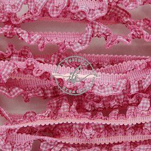Passamaneria Vichy Quadretti Rosa/Bianco h cm 1,50