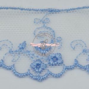 Pizzo Tulle h cm 3 col. Azzurro